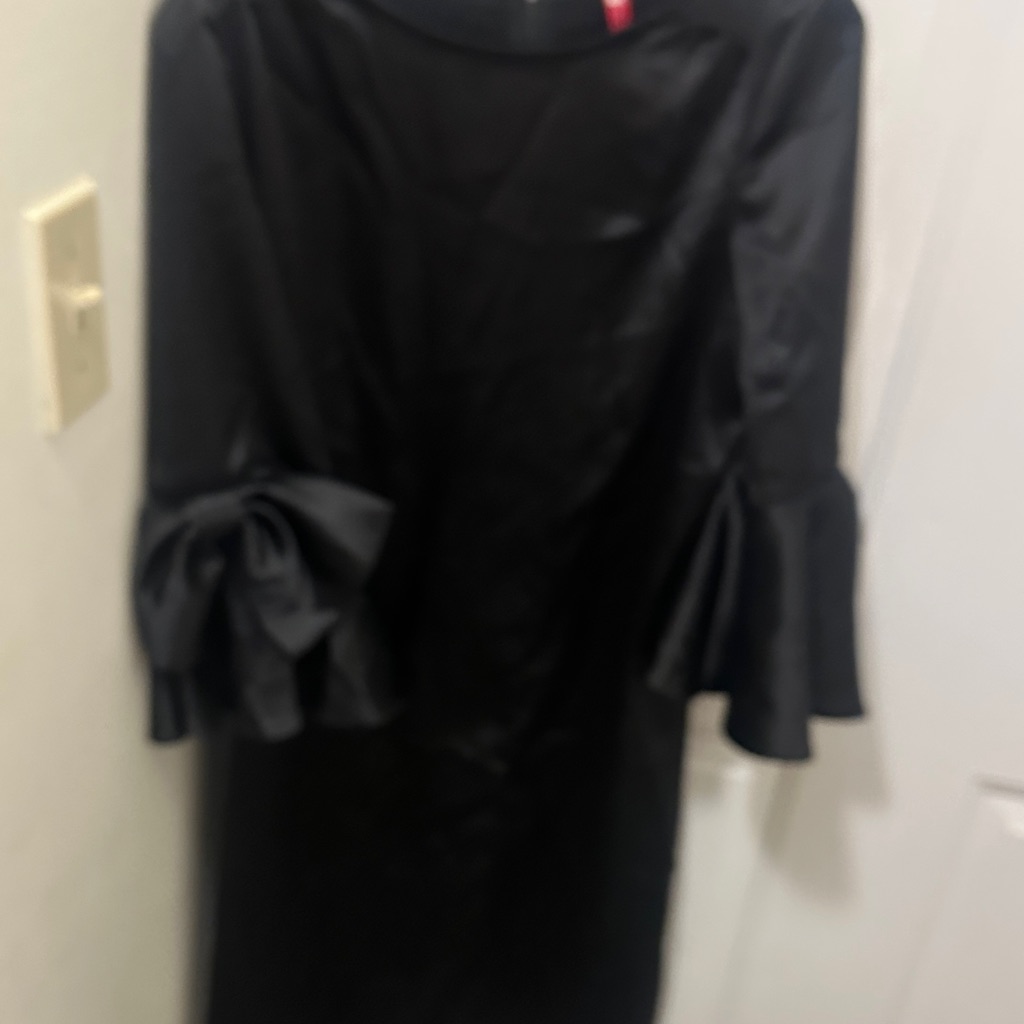 Ic Collection Black Ruffle-Sleeve Women's Dress